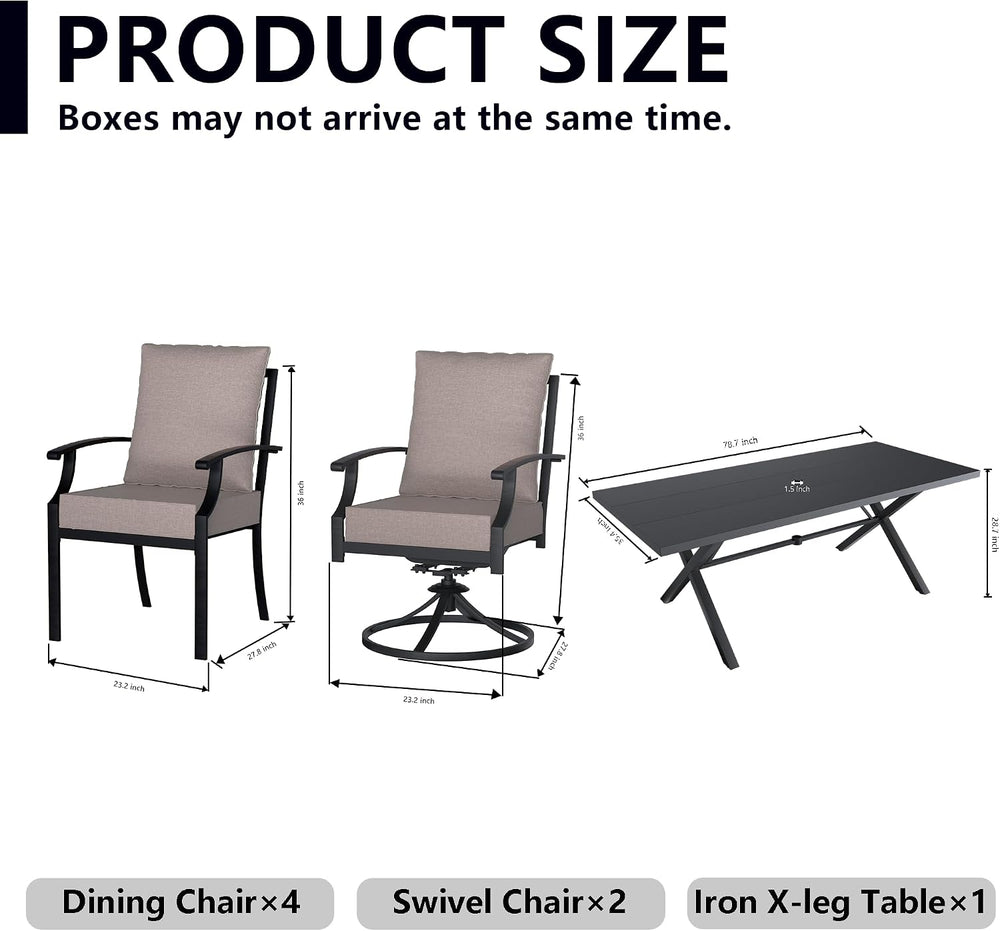 9 Piece Patio Table and Chairs Set for 8 with Umbrella Hole