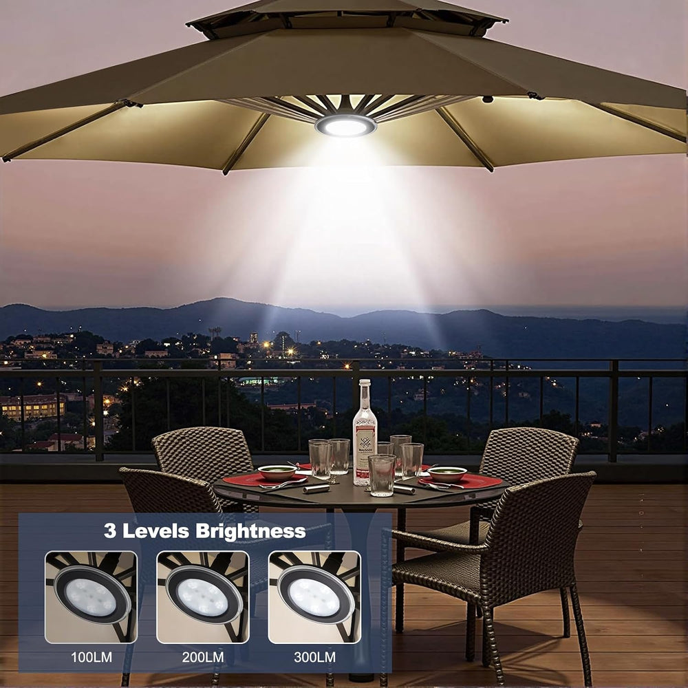 Vitnucrol LED Patio Umbrella Lights with Remote, 4000mAh Rechargeable | Porta...
