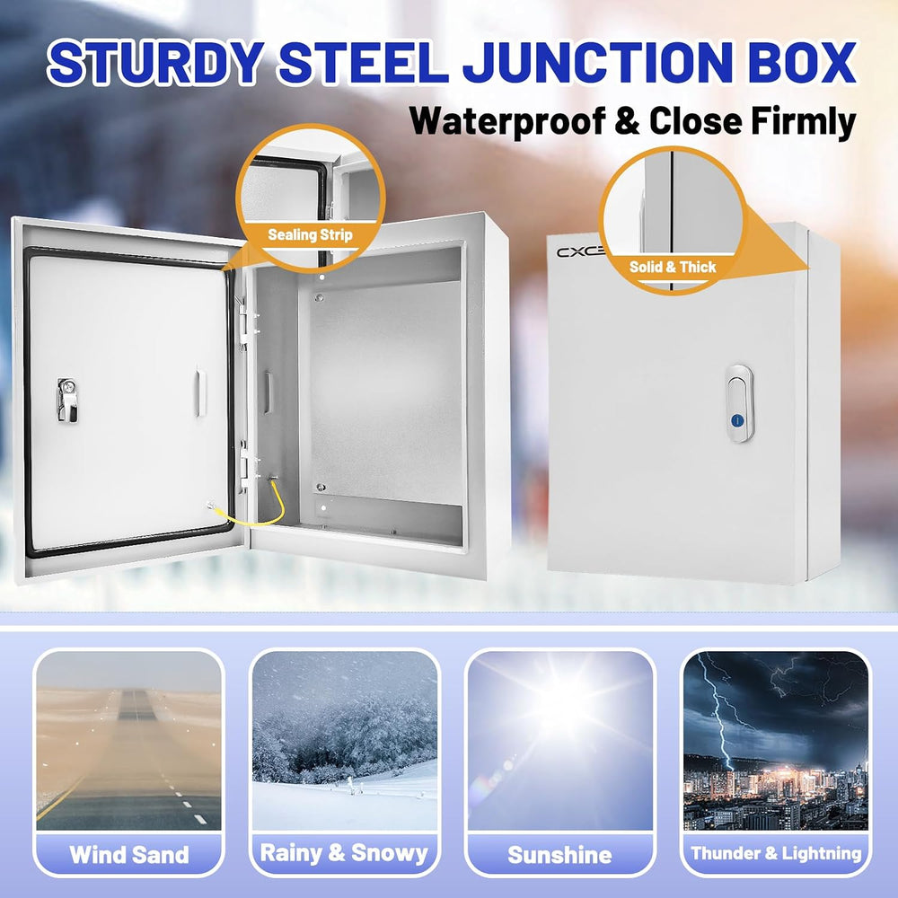 Outdoor Electrical Box 16x12x6 NEMA 4X IP66 Waterproof Junction Box