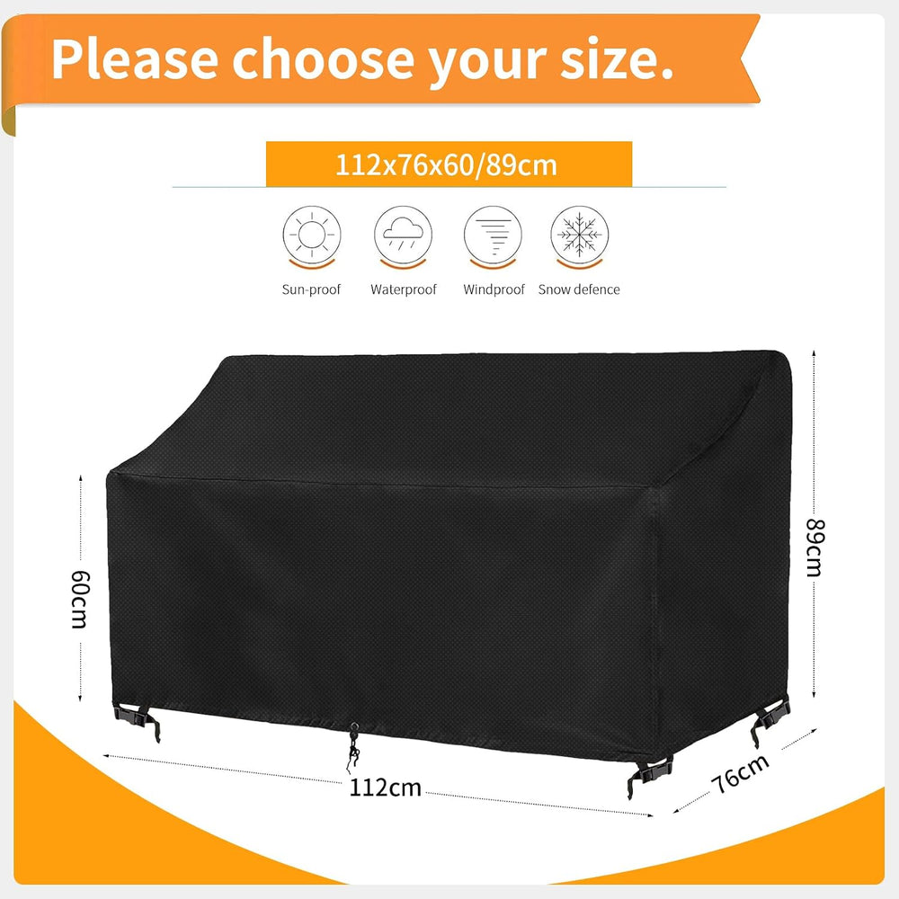 2-Person Outdoor Glider Bench Cover Waterproof,Double Patio Gliders Rocking C...