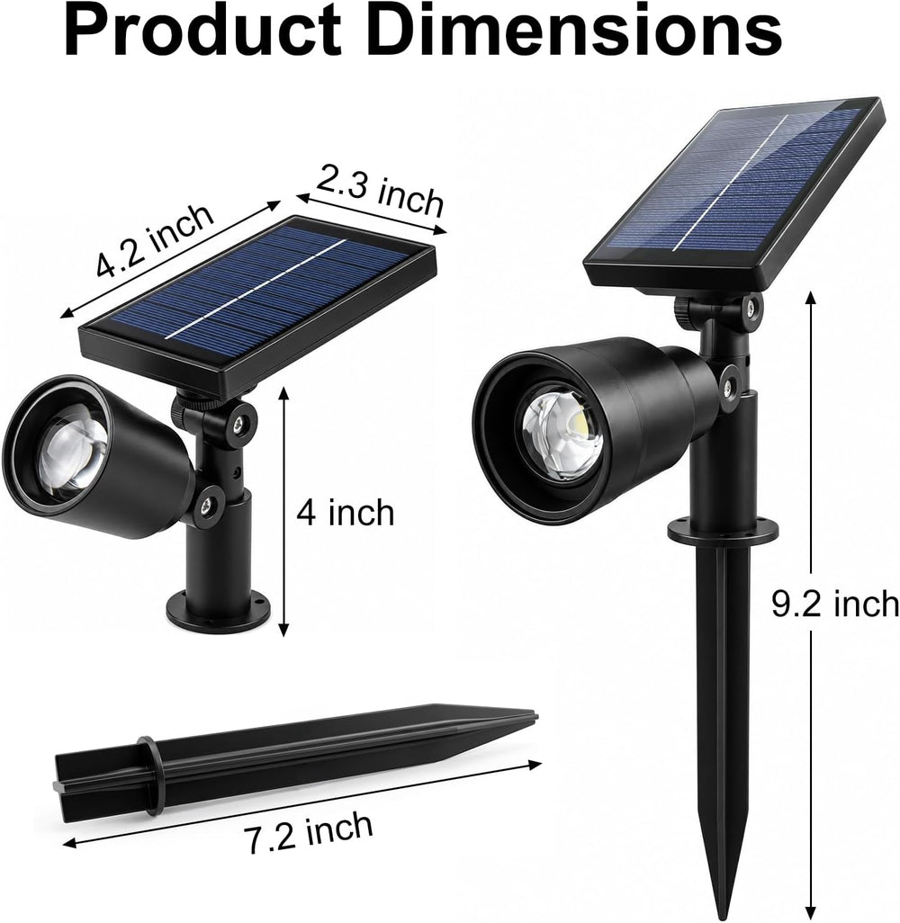 Solar Spot Lights Outdoor Waterproof,8 Modes RGB Halloween Spotlights 6Pack