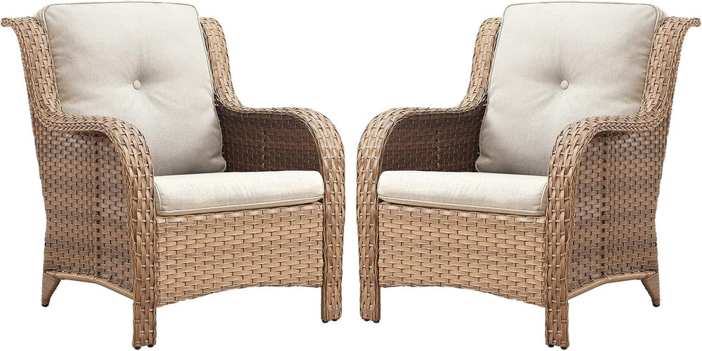 Belord Patio Chairs Set of 2-300 LBS Weight Capacity Outdoor Wicker Chairs wi...