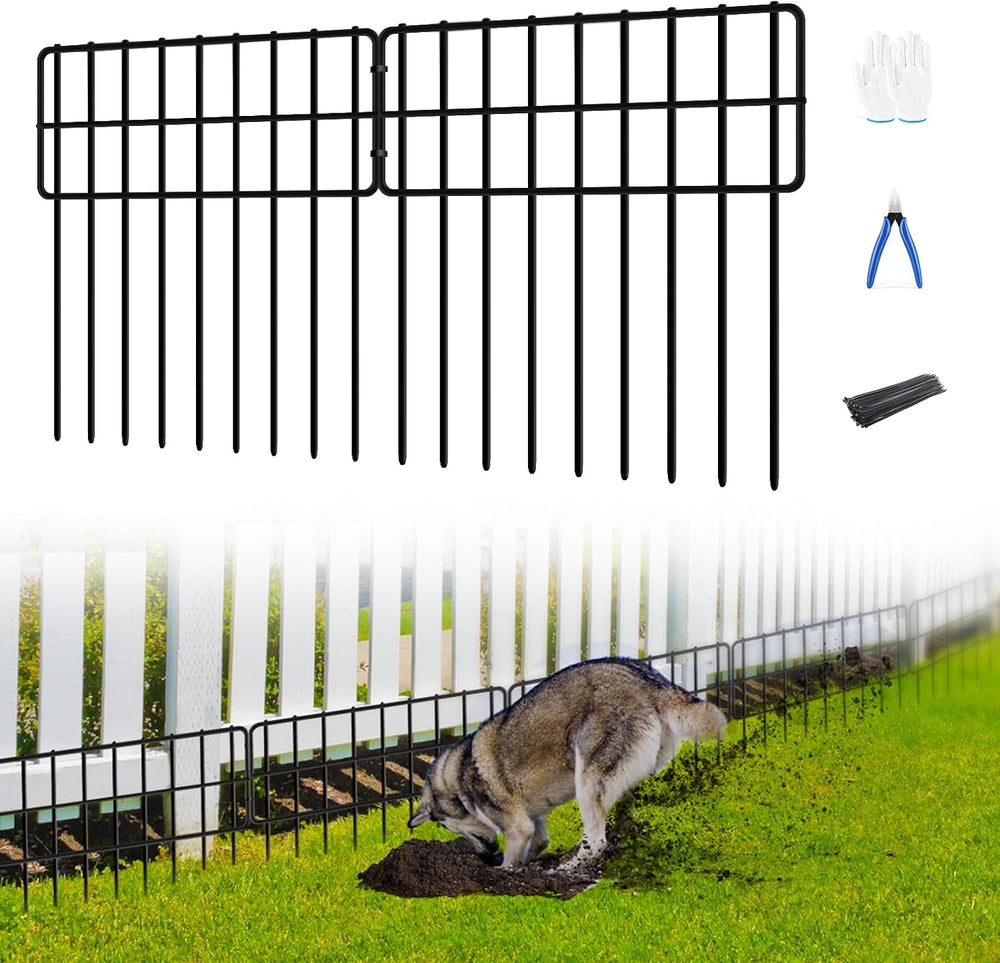 30Panels Garden Fence Animal Barrier, 13in(H) x 30ft(L) No Dig Fence for Dogs...