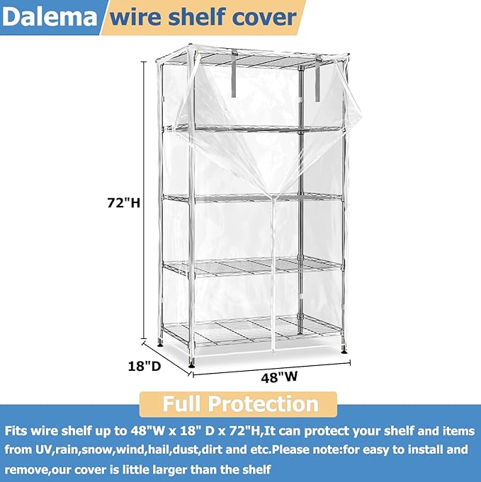 Waterproof Shelf Cover,Durable Dustproof Storage Wire Rack Covers,Outdoor She...