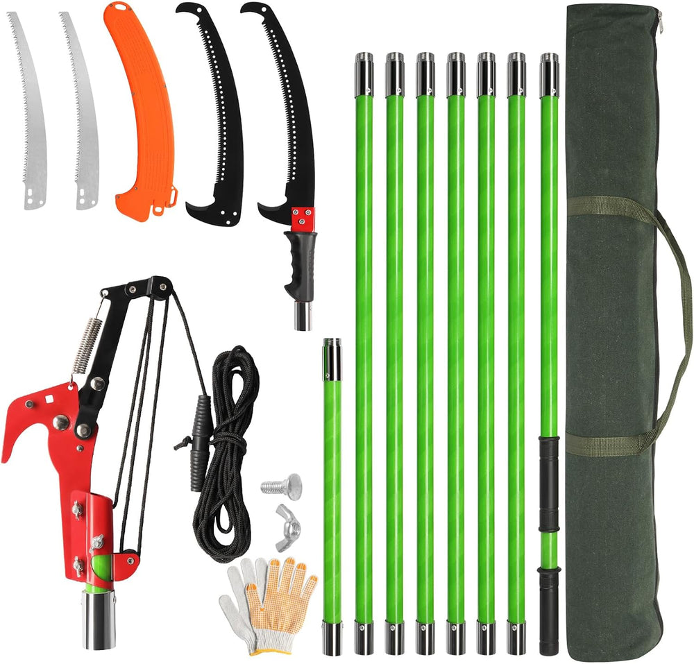 VINGLI 26FT Manual Pole Saw for Tree Trimming, Extendable Tree Pruner, Sharp ...