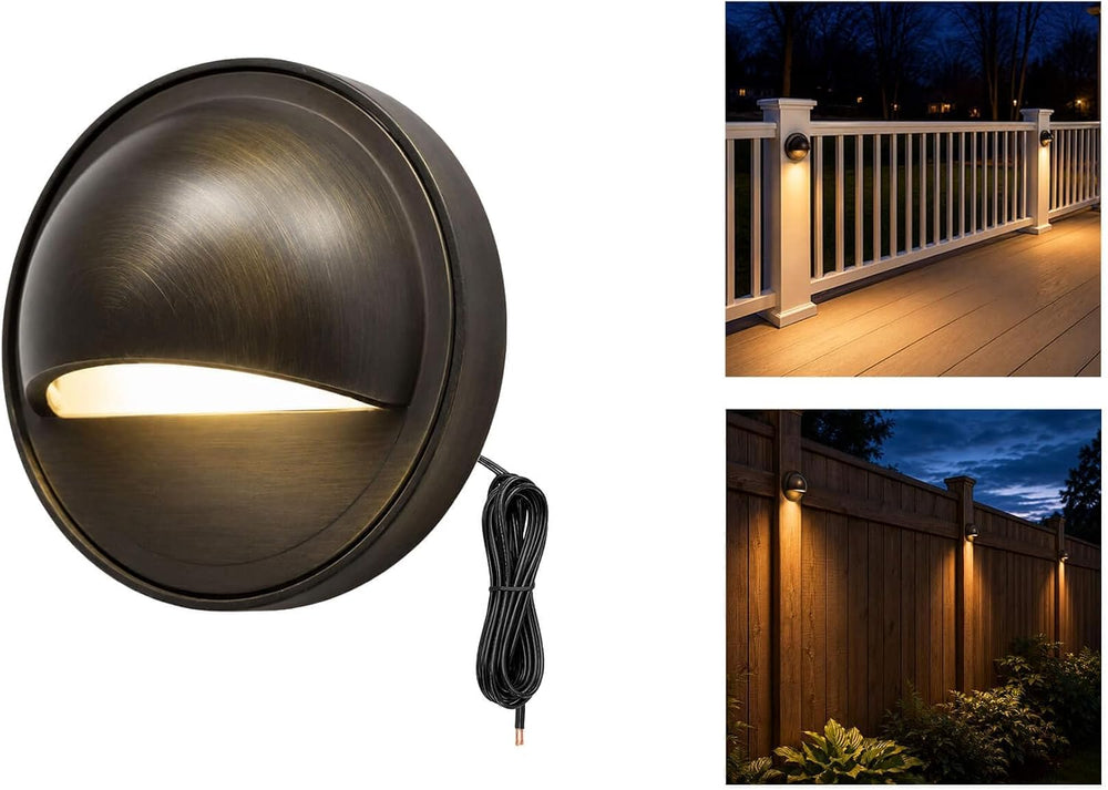 Gardenreet Solid Brass Deck Light, 12V, Bronze, Bulb Not Included, 1 Pack