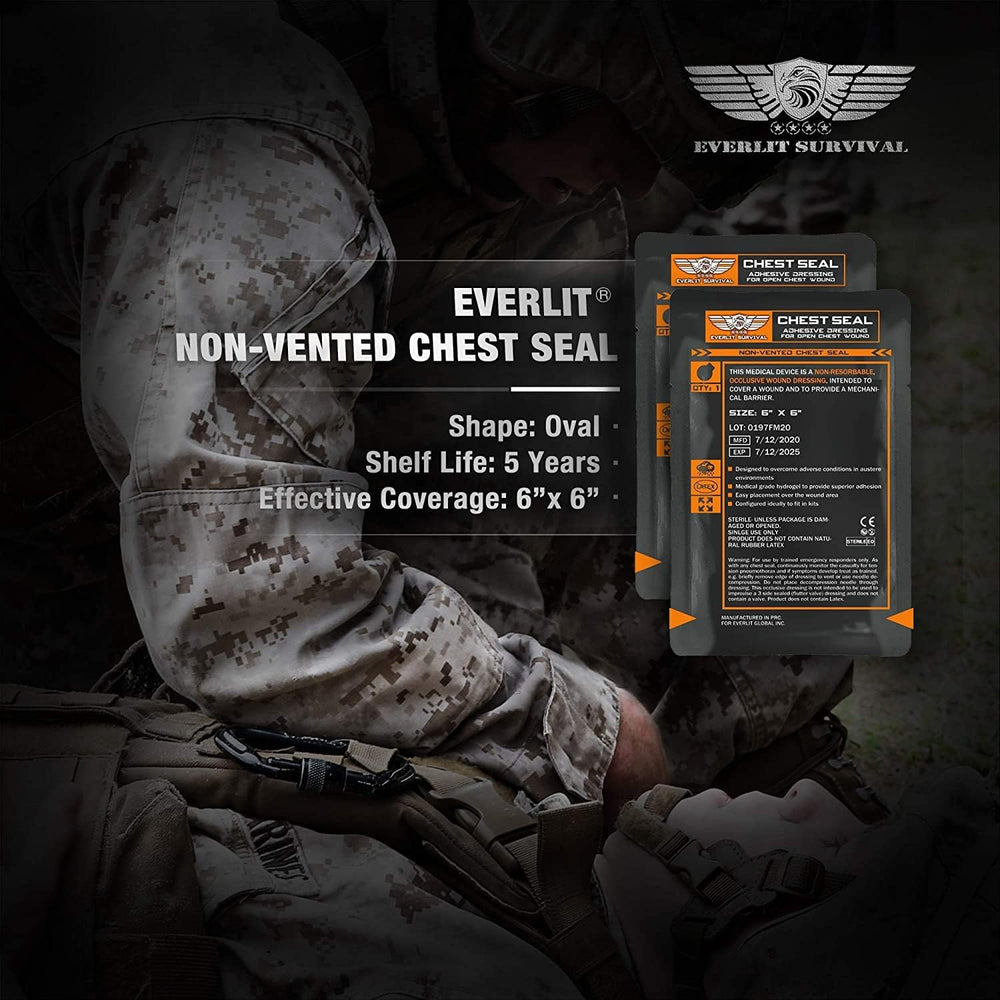 EVERLIT Advanced Trauma Kit, CAT GEN-7 Tourniquet, TCCC Compliant, Mil-Spec N...