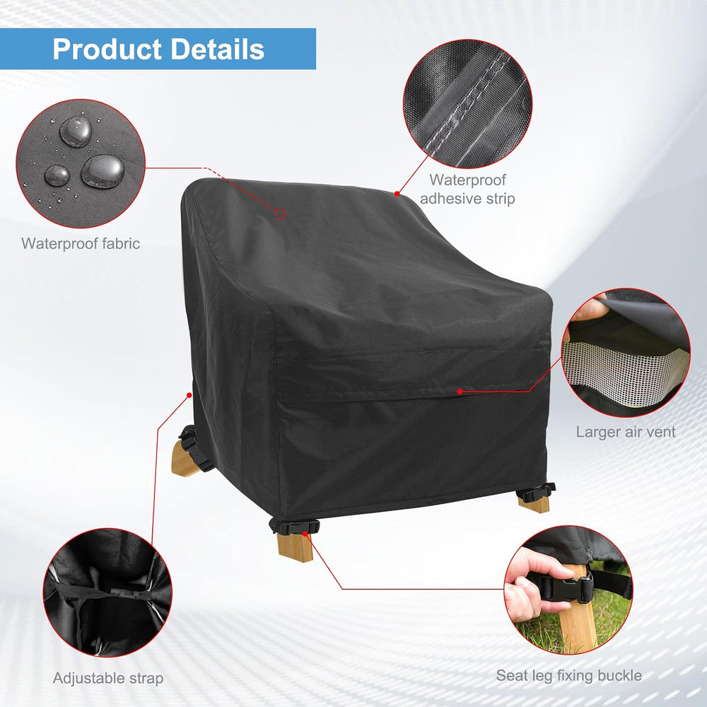 Adirondack Chair Covers 4 Pack - Waterproof Outdoor Chair Covers (32"L x...