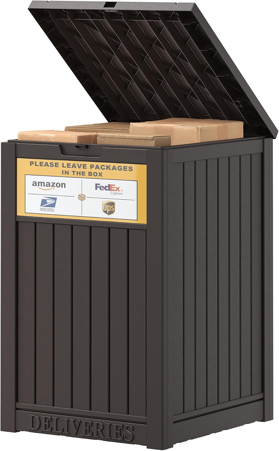 LHBGO Package Delivery Box for Outside, with Delivery Sign 48 Gallon Storage ...