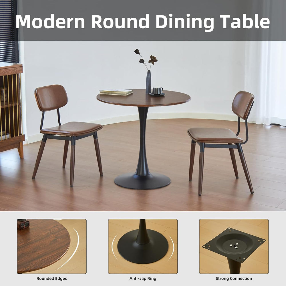 Round Dining Table, 24" Tulip Table (Faux Walnut)