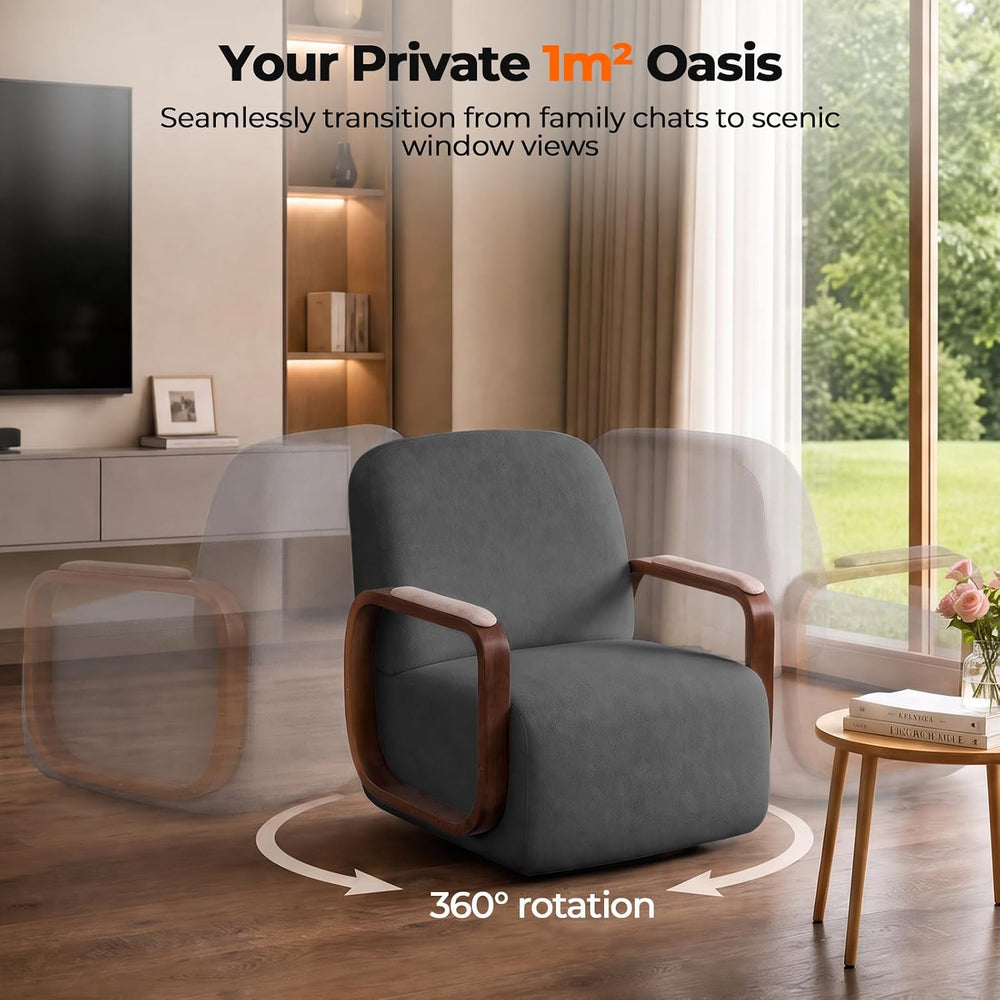 Couchus Swivel Accent Chair with Sturdy Base (Gray, Set of 2)