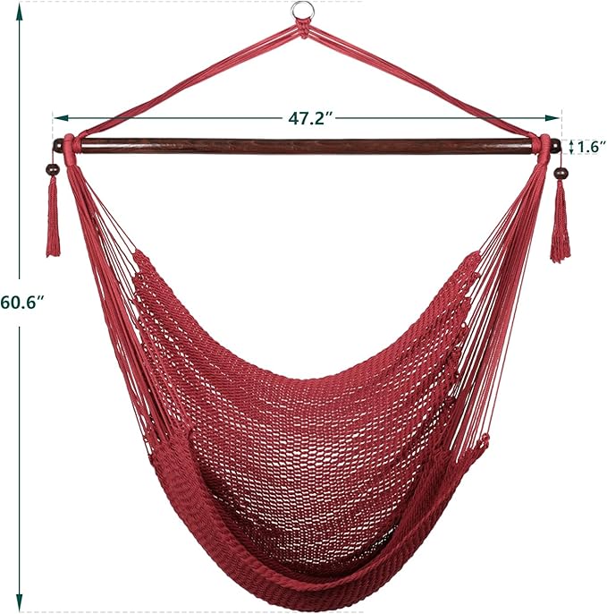 Bathonly Large Hammock Chair with Spreader Bar, Caribbean Hammock Swing Chair...