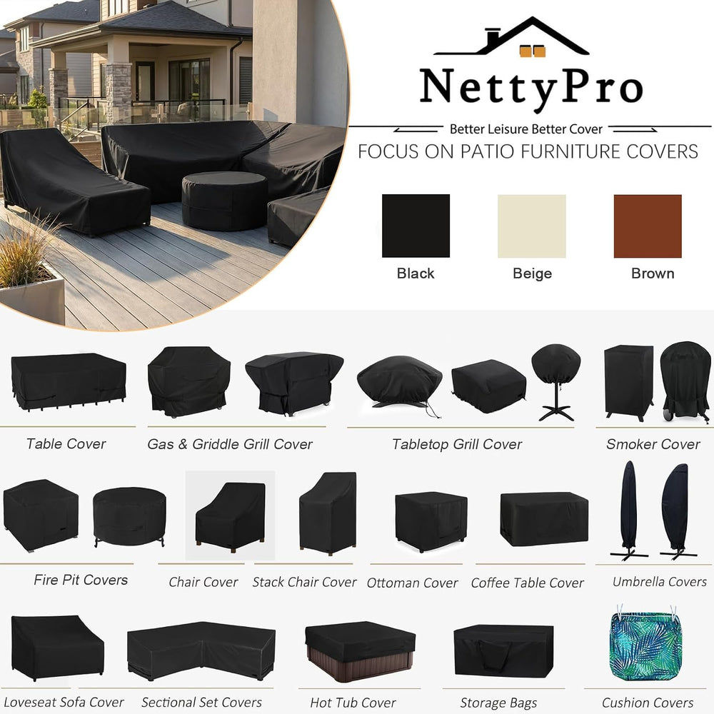 NettyPro Outdoor Patio Loveseat Sofa Cover Waterproof, 54"W x 32"D ...