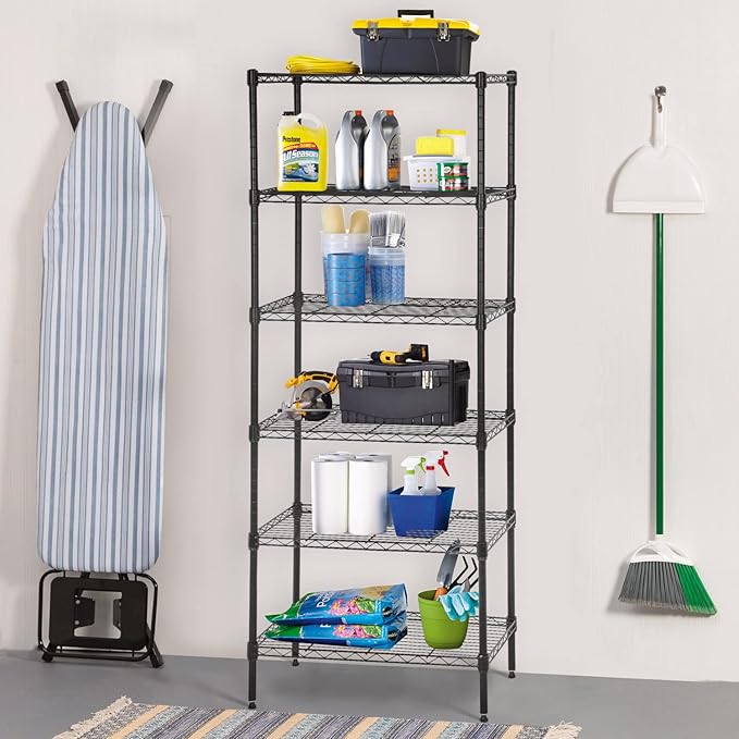 BestOffice Adjustable Wire Shelving Storage Shelves Heavy Duty Shelving Unit ...