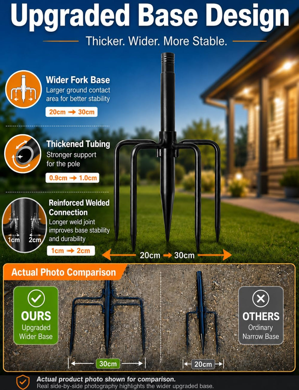 4 Pack String Light Poles for Outside, Adjustable Metal Patio Light Poles