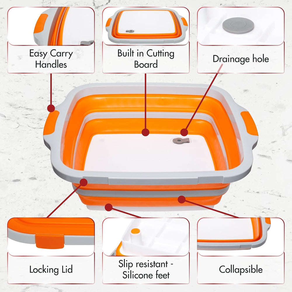 Collapsible XL Smoker & BBQ Prep Tub with Locking Lid | Includes Cutting ...