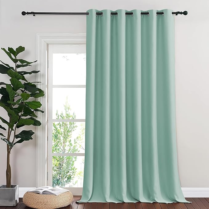 NICETOWN Aqua Blue Blackout Curtains for Bedroom 95 Inch Length - Thermal Ins...