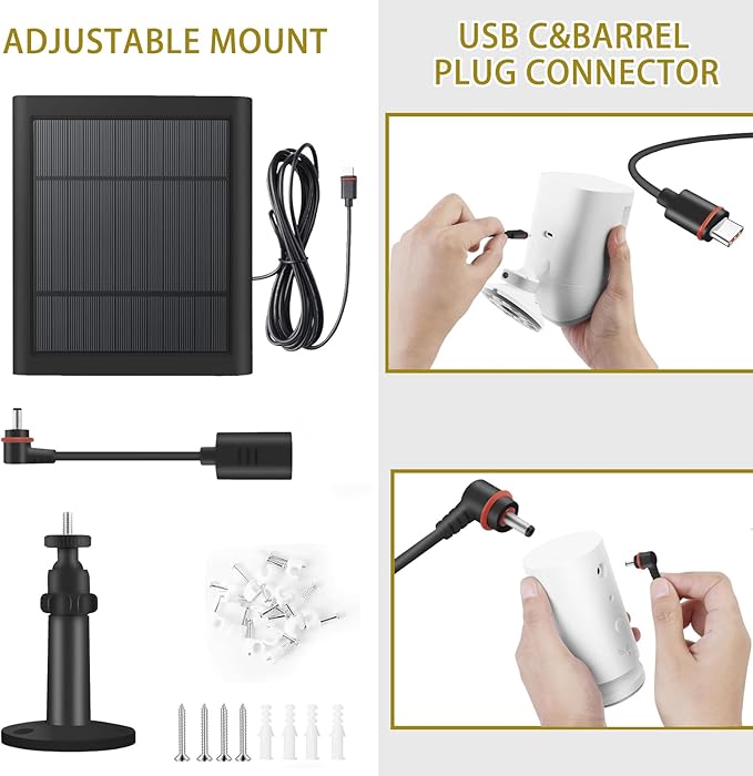 2 Pack - Solar Panel for Ring Security Camera Spotlight Cam Plus/Pro(Battery)...