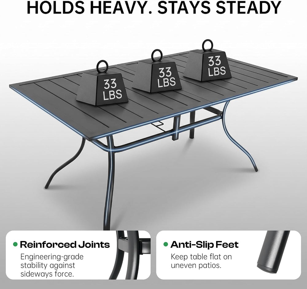 7-Piece Outdoor Furniture Set, Patio Table and Chairs Set, Gray