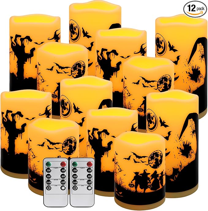 12-Pack Waterproof -Flameless Led Candles,Remote Control and Timer Functions ...