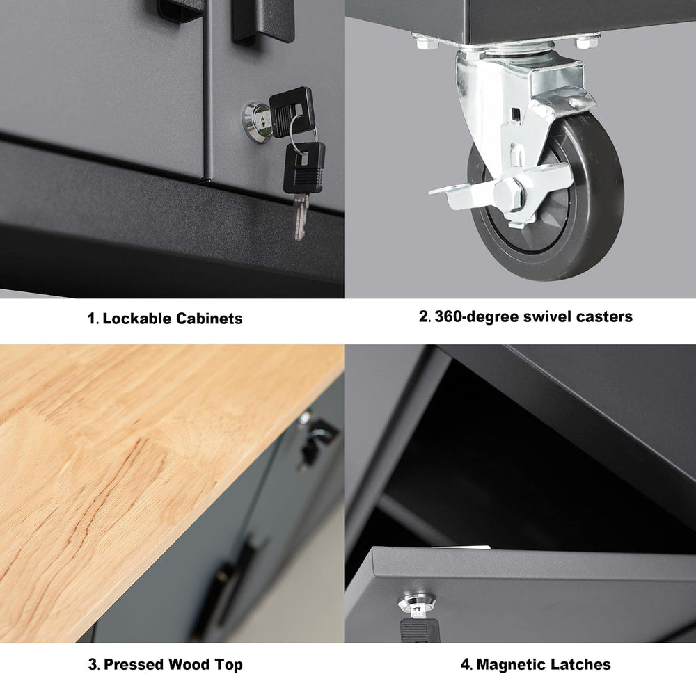 TCE Heavy Duty 12 Piece Garage Storage System: Metal Organization Workbench a...