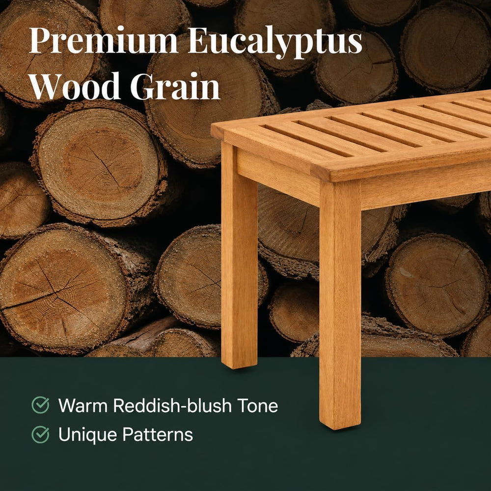 52" Backless Wood Bench Seat, Outdoor Garden Patio Bench, Entryway