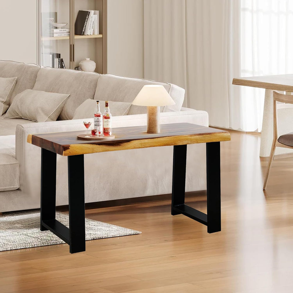 Rustic Live Edge Natural Solid Wood Bench 32" x 14" x 17" Height