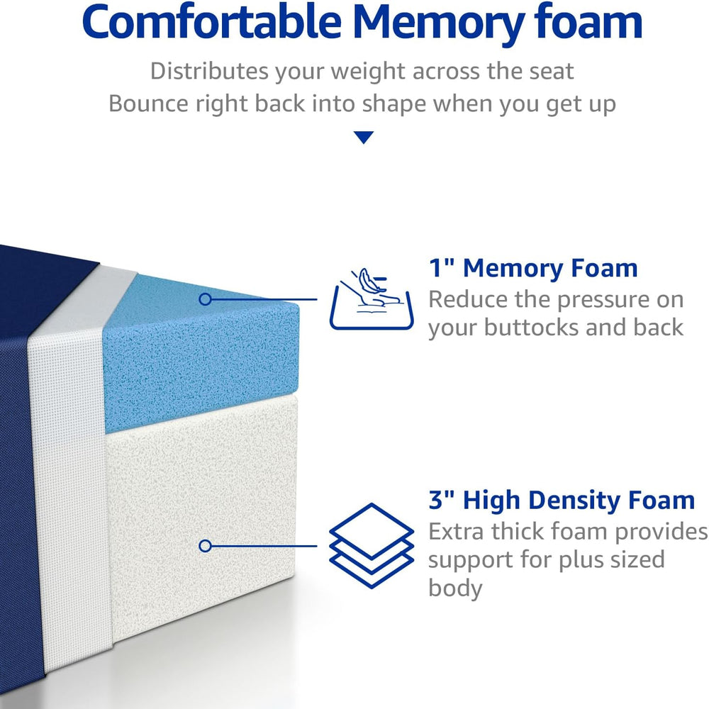 YENING 21x21 Memory Foam Outdoor Chair Cushions Waterproof 4 Inch Extra Thick...