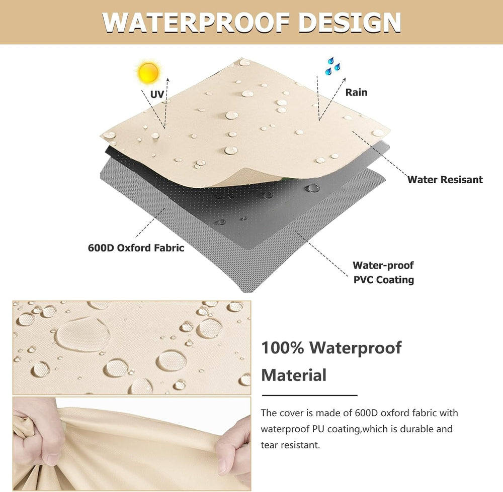Waterproof Patio Chair Covers 2 Pack, 33" W x 35" D x 38.5" H