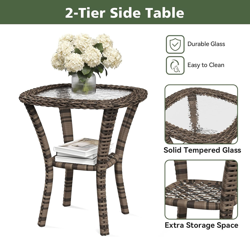 Aoxun 14 Piece Outdoor Patio Furniture Set with 44'' Fire Pit Table, ...