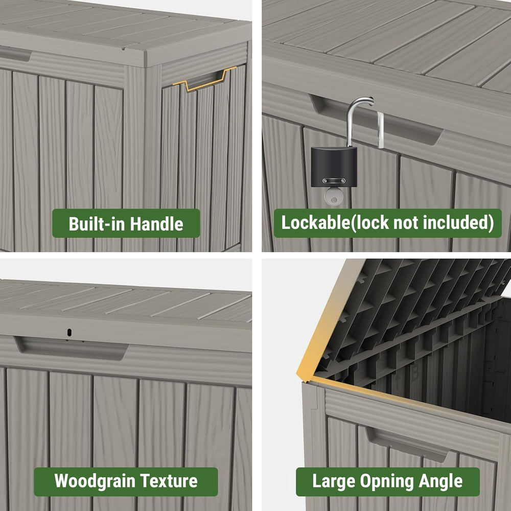 Outdoor Deck Storage Box, 50 Gallon Deck Box,Lockable Patio Storage Bench