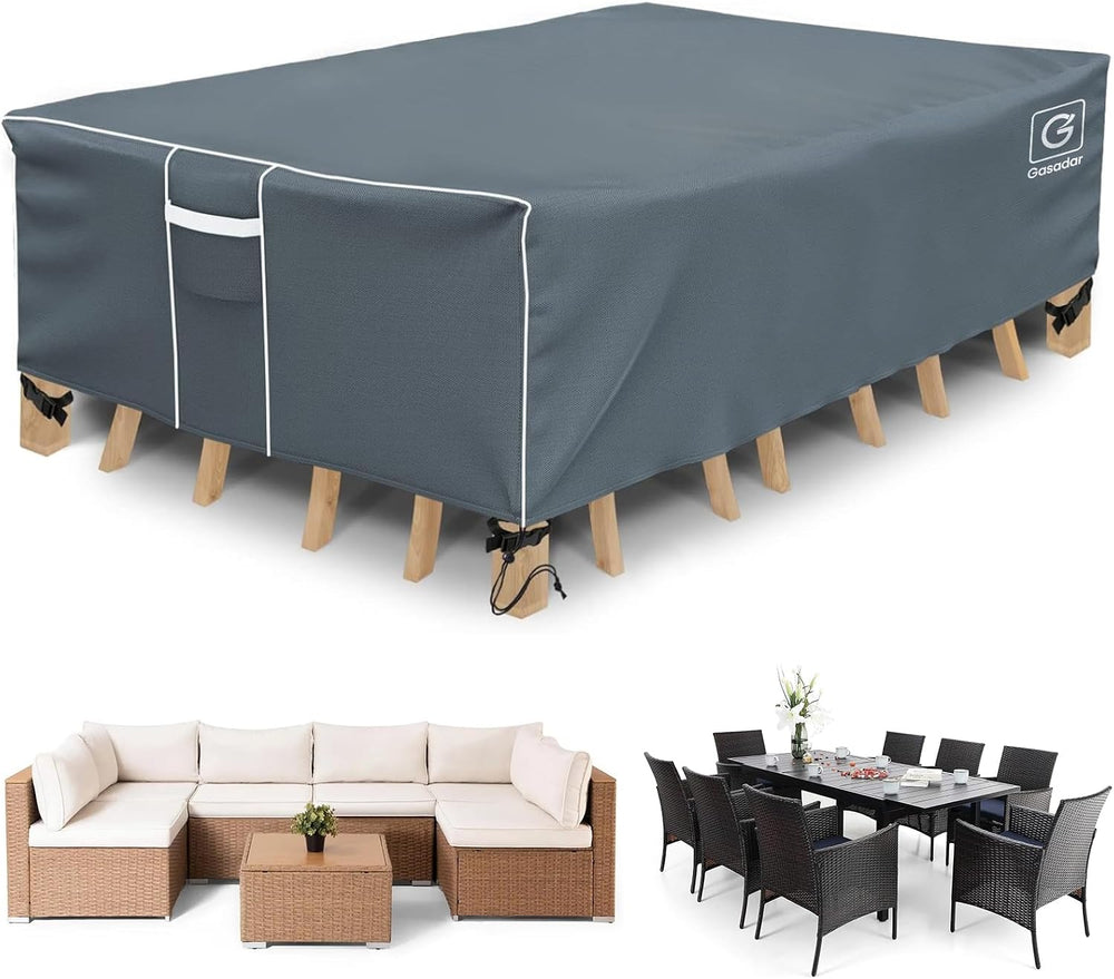 Patio Furniture Covers, 126L x 64W x 29H inch, Grey