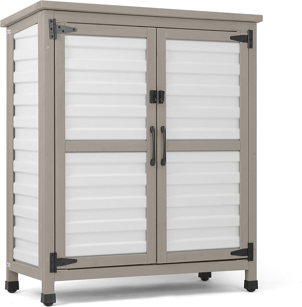 Gowoodhut Outdoor Storage Cabinet with Shelve Garden Patio Tool Storage