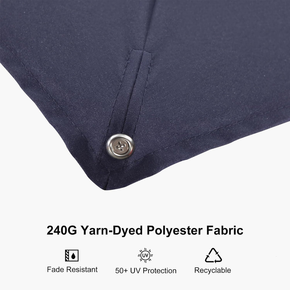 PURPLE LEAF Cantilever Umbrella 10' x 13' Rectangle Large Canopy Navy...