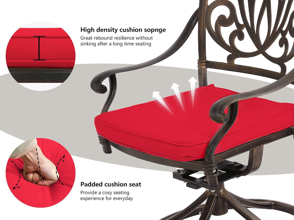 Grepatio 7 Piece Patio Dining Set Outdoor Dining Set Cast Aluminum Furniture ...