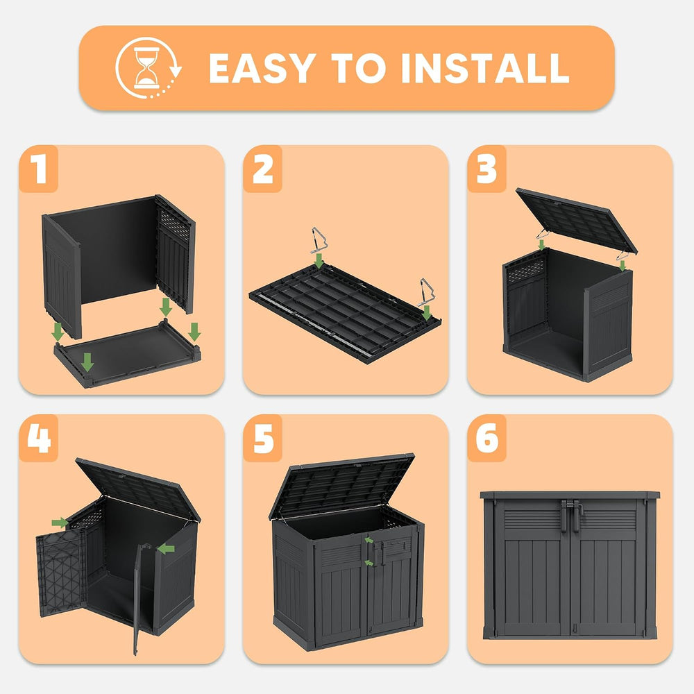 Outdoor Storage Box & Cabinet 51 Cu Ft, Garden Patio Storage Box
