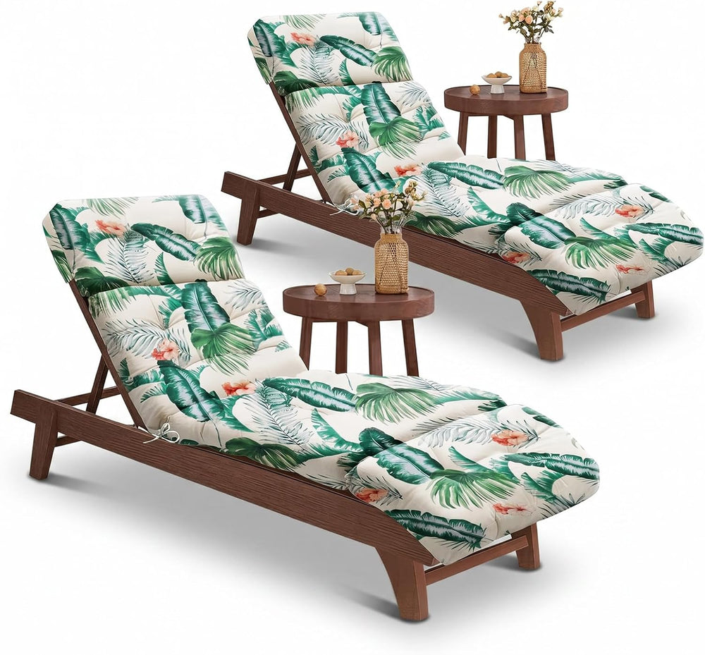 EverPine 2 Pack Chaise Lounge Chair Cushion 74.4 x 22.8 x 4.7 Inch, Patio Lou...