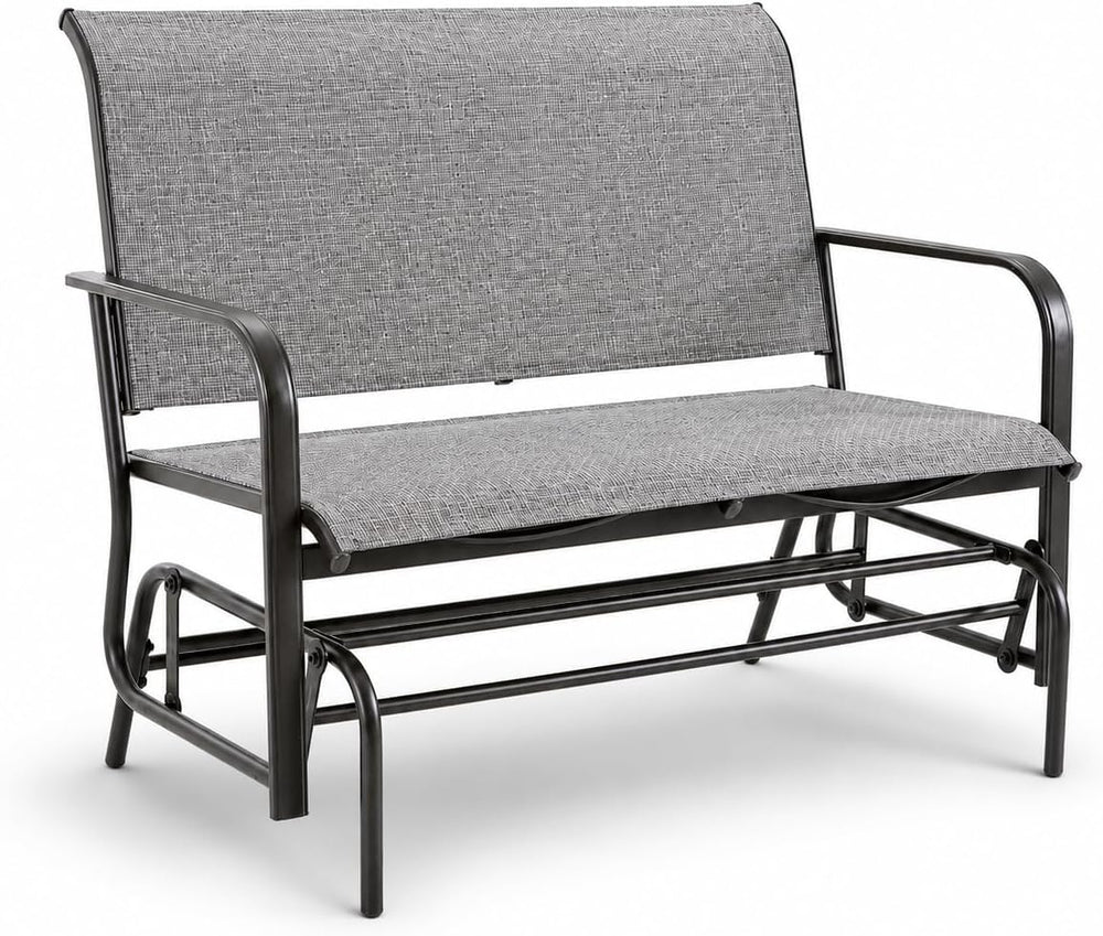 JY QAQA 2-Person Outdoor Glider Bench, Breathable Fabric Patio Double Rocking...