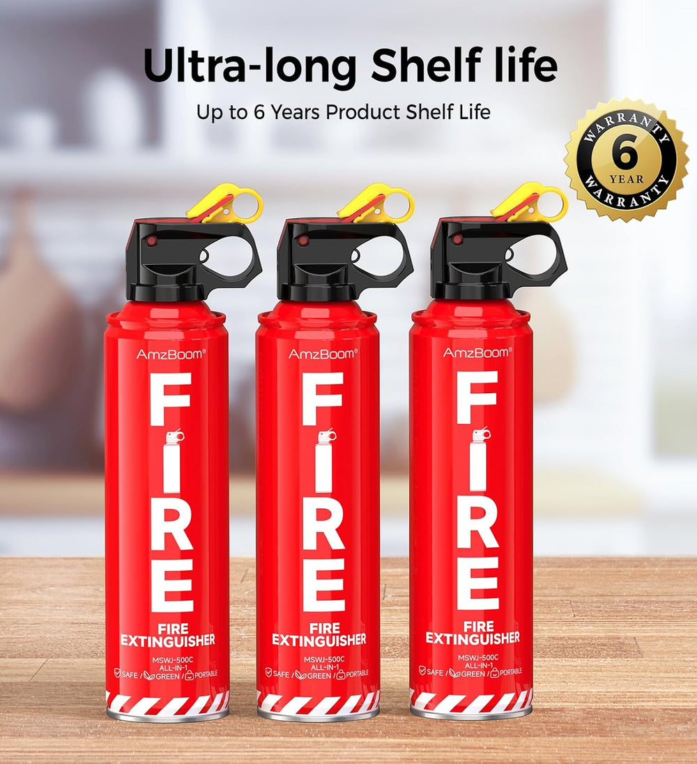 AmzBoom Fire Extinguisher for Home, Car, Kitchen, and Boat 3-Pack, Portable E...