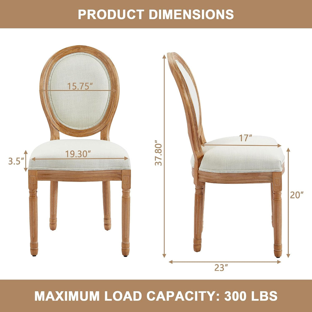 French Country Dining Chairs, Upholstered Dining Chairs Set of 2