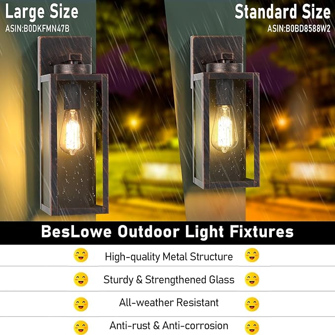 Large Size Outdoor Wall Light Fixtures, Exterior Lighting Fixtures Porch Scon...