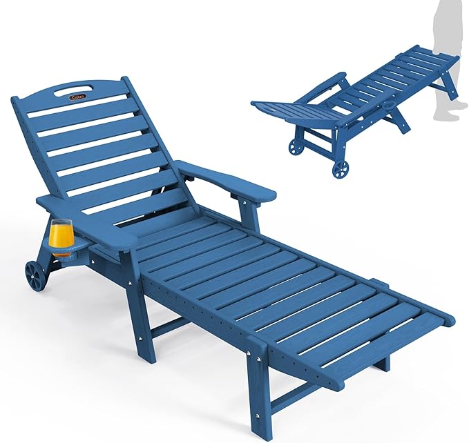 Ciokea Lounge Chair Outdoor, Oversized Chaise Lounge Chair with 5 Positions, ...