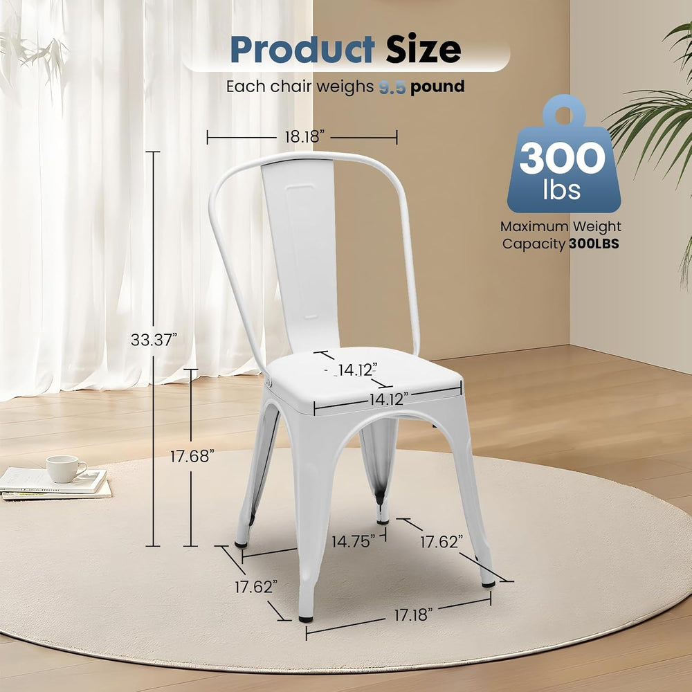 DUMOS Counter Height Bar Stools Set of 4, Bar Chairs for Kitchen Island