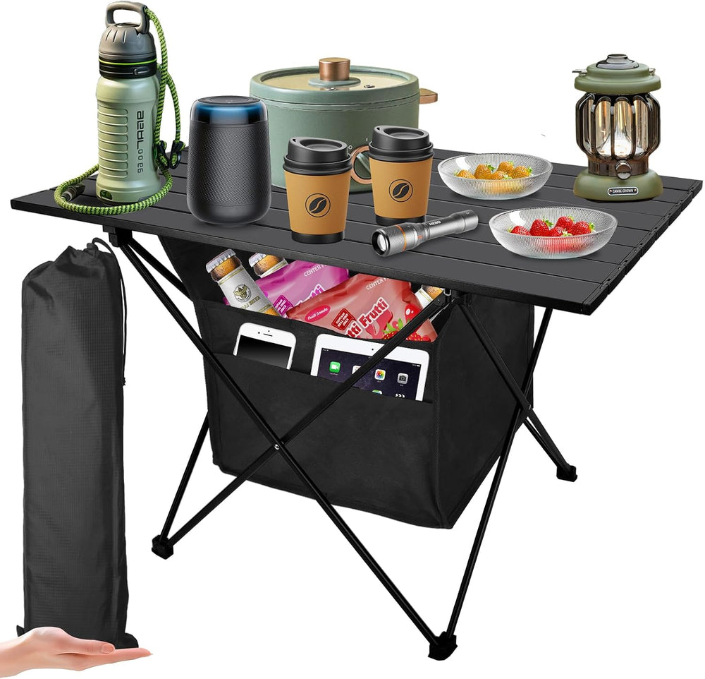 Foldable Camping Side Table, Ultralight Small Beach Table Aluminum, Portable ...