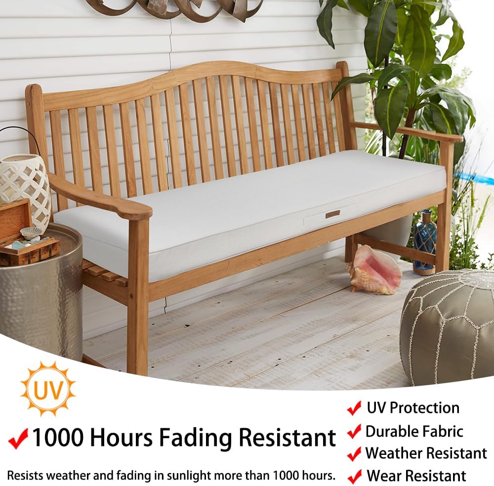 Magpie Fabrics Outdoor Bench Cushion 48 x 18 Inches, Settee Loveseat Pads wit...