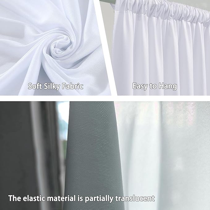 10 x 10 Feet White Backdrop Curtain for Partie, Background Curtains for Photo...