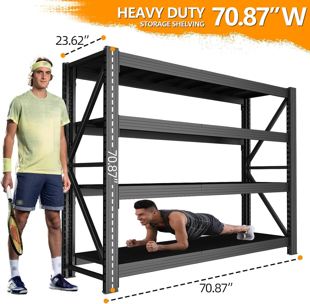Heavy Duty Garage Shelving, 5000 LBS Metal Shelving Unit, Black Steel
