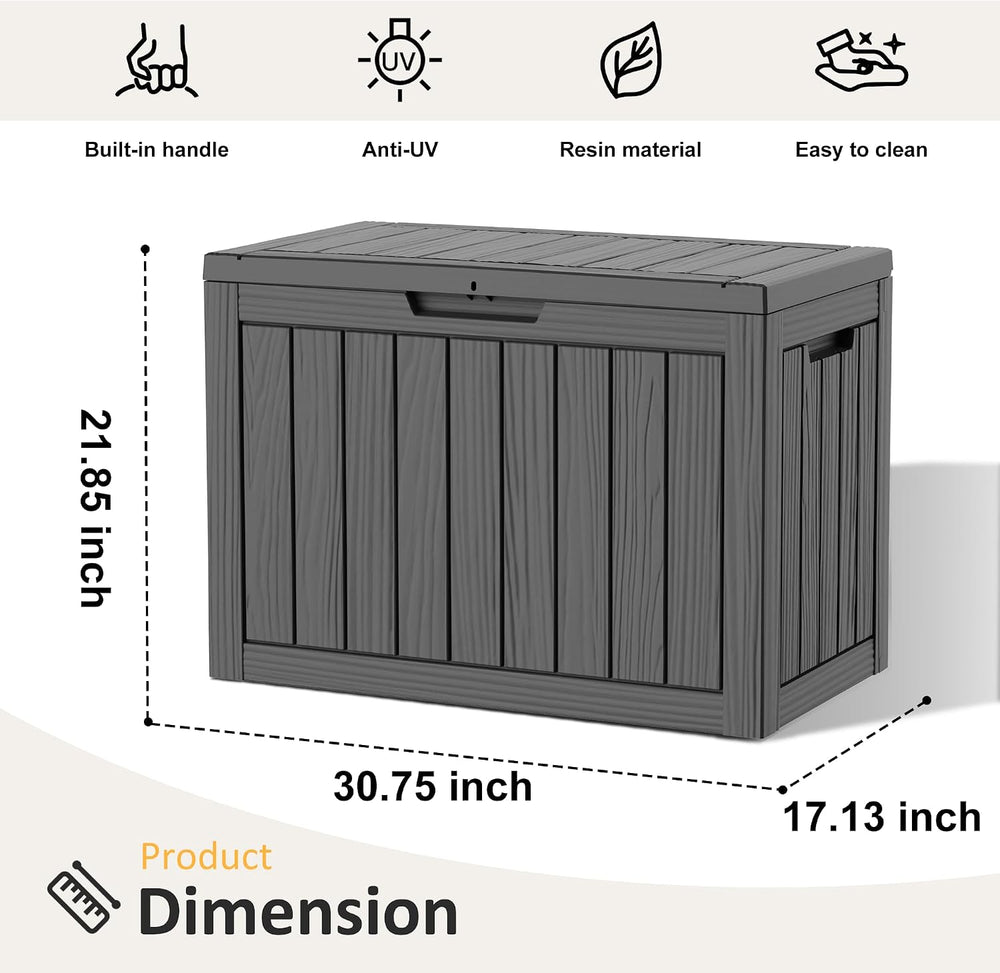 Package Delivery Box, Lockable Resin Outdoor Package, Waterproof Deck Box for...