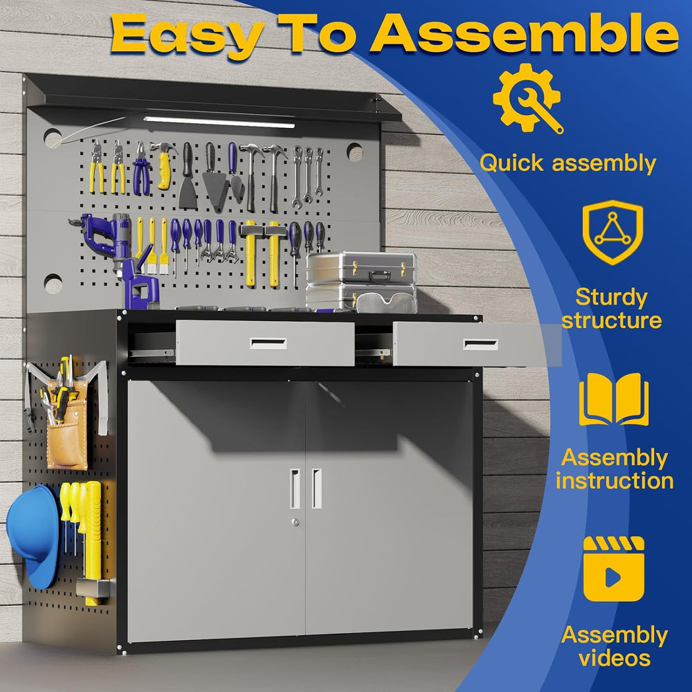 48" Workbench,Heavy Duty 2500 LBS Capacity Work Benches for Garage