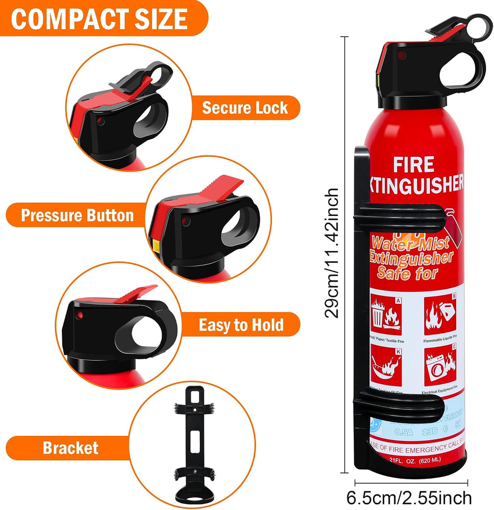 4-Pack Home Fire Extinguisher with Wall Mount, Portable A B C K Class Househo...